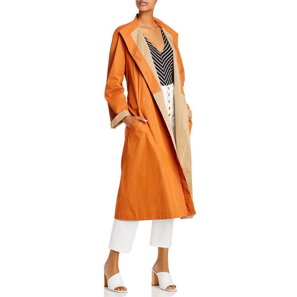Tory Burch Reversible Trench Coat in Beige and Rust Size 4 NWT - Picture 5 of 16